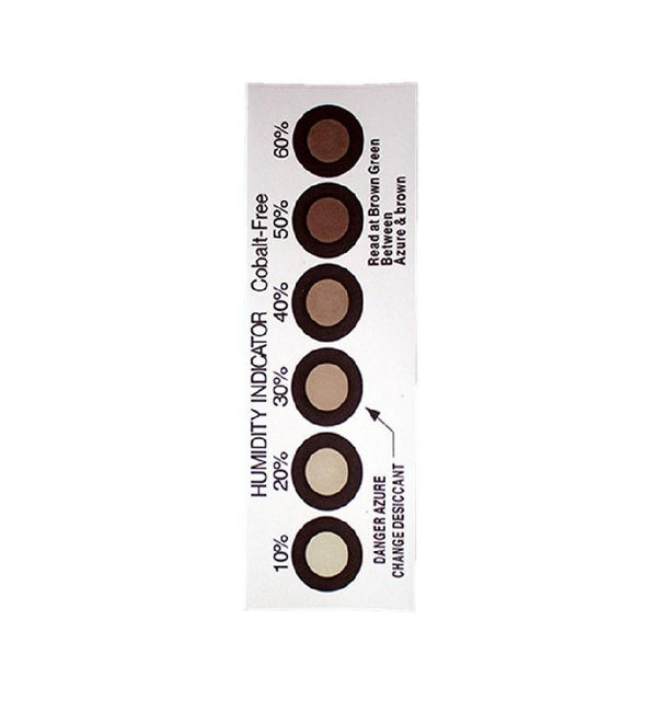 Moisture indicator 10-60% 6 spot card, cobalt-free, Box a 250
