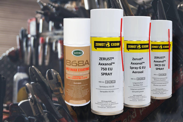 Industriella rostskyddssprayer från Zerust och VapPro i verkstadsmiljö, Reál Marine