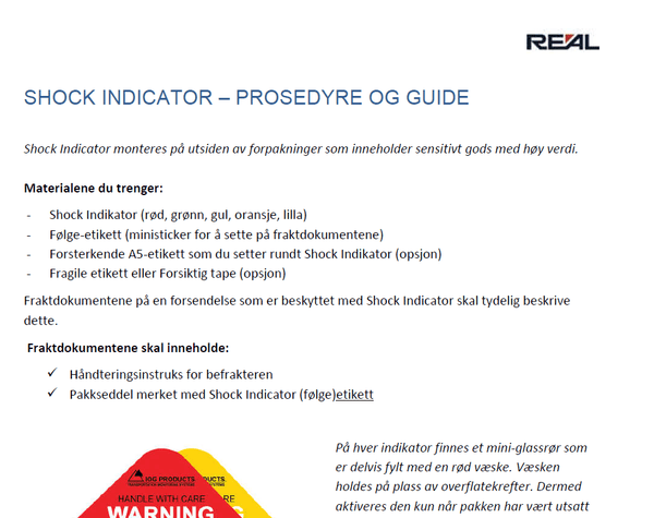 Støtindikator - prosedyre og guide - Last ned gratis PDF! - Jon H Leren - Pakking, Støtindikator - Reál Marine AS