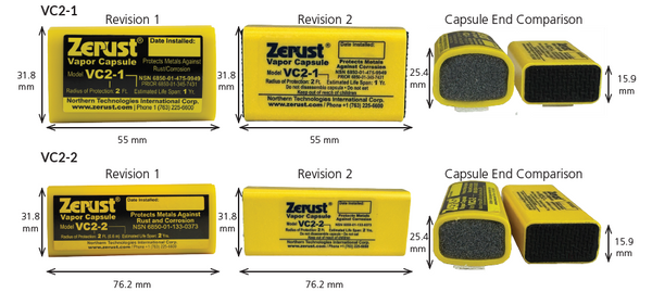 Zerust endrer designet på VCI kapslene VC2-1 og VC2-2