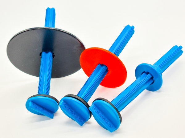 Blå Reál Marine preserveringsplugger med fargede skiver, produkter for beskyttelse offshore