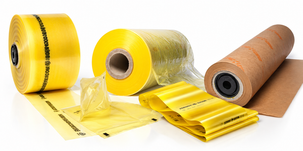 Metallkomponent på gul Zerust Excor VCI-plast