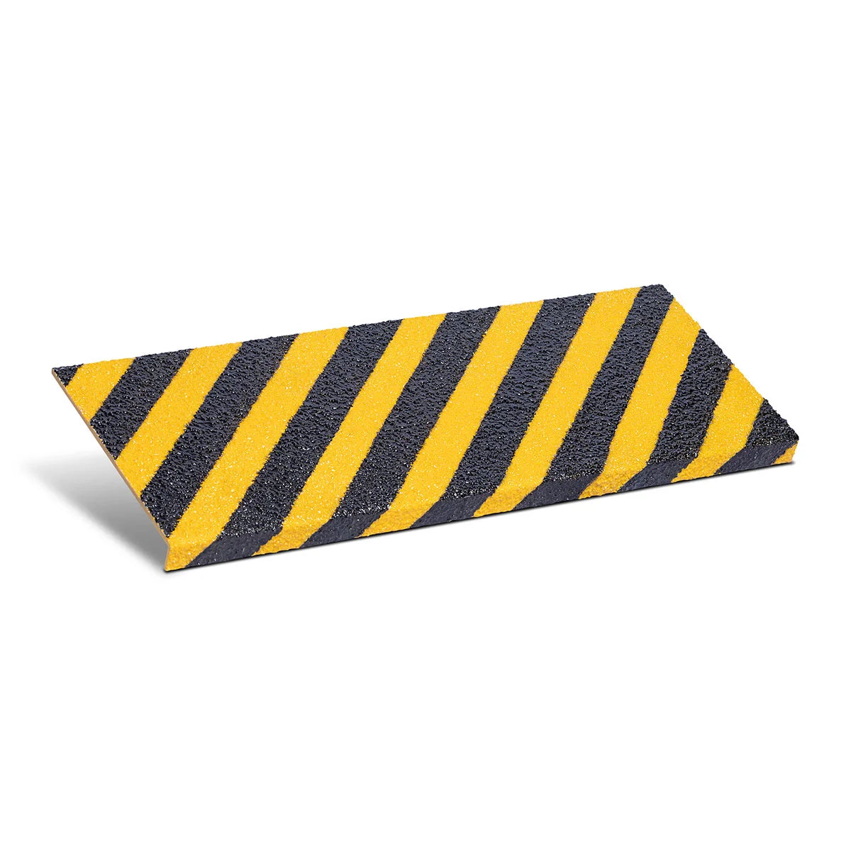 Anti-slip stair tread, grit: EXTRA coarse, yellow/black, Hazard, 3000x230x25mm
