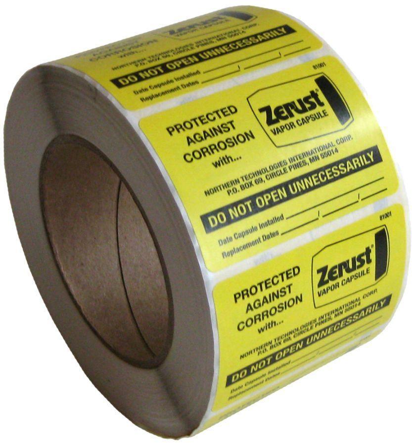 Zerust VCI-klistremerker i papir 50 x 75 mm